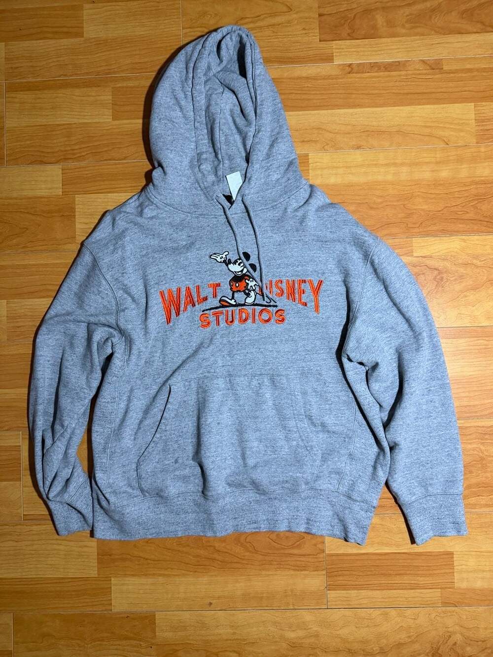 Disney 100 Walt Disney Studios Mickey Mouse Embroidered Gray Hoodie